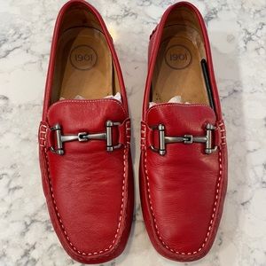 1901 Red Leather Loafers - Size 9